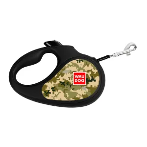 WAUDOG R-leash Мілітарі Повідець-рулетка світловідбиваюча стрічка, чорний, XS, до 12 кг, 3 м