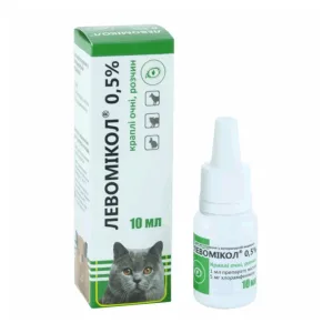 Левомікол 0,5% Краплі очні для собак та котів, 10 мл