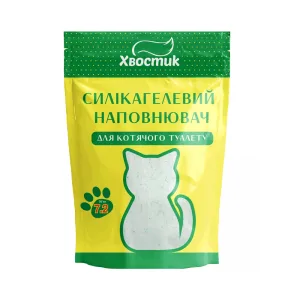 Хвостик Силікагелевий наповнювач для котячих туалетів, дрібний, зелені гранули, 7,2 л