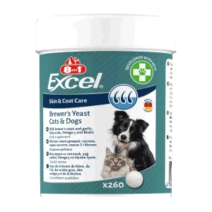8in1 Excel Brewers Yeast Вітаміни для для шкіри та шерсті собак і котів, 260 таб