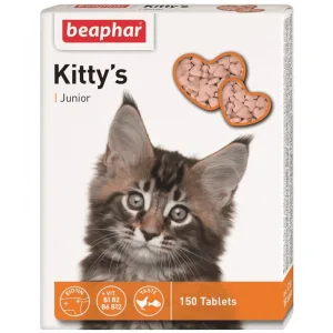 Beaphar Kitty's Junior вітамінізовані ласощі з біотином для здорового розвитку кошенят 150 таб