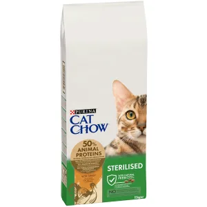 Cat Chow Sterilized Сухий корм для стерилізованих котів, з індичкою, 15 кг