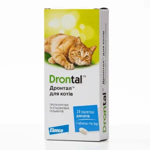 Elanco Drontal таблетки проти гельмінтів для котів, 1 таб