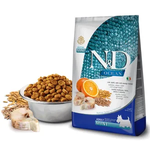 Farmina N&D Ocean Low Grain Mini Сухий корм для собак малих порід, тріска та апельсин, 2,5 кг