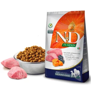 Farmina N&D Беззерновий сухий корм для собак середніх і великих порід, ягня з гарбузом і чорницею, 2.5 кг