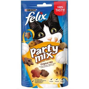 Felix Party Оріджинал мікс Ласощі зі смаком курки, печінки та індички для котів, 60 г