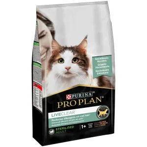 Pro Plan LiveClear Сухий корм для стерилізованих котів, для зменшення алергенів на шерсті, з лососем, 1,4 кг