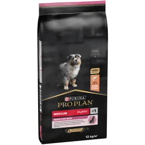 Pro Plan Medium Puppy <1 Sensitive Skin Сухий корм для цуценят середніх порід, з лососем, 12 кг