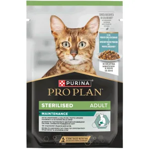 Pro Plan Sterilized Вологий корм для котів, шматочки в желе з океанічною рибою 85 г