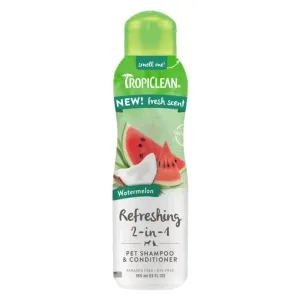 TropiClean Watermelon Refreshing Освіжаючий шампунь-кондиціонер для собак та котів 2-in-1, 355 мл