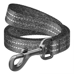 WAUDOG Re-cotton Повідець світловідбивний, бавовна, 500 см/15 мм, сірий