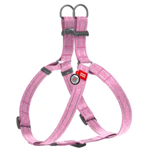 WAUDOG Re-cotton Шлей с QR паспортом, светоотражающий, хлопок, S, Ш 15 мм, Д 40-55 см розовый