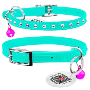 Ошейник для собак WAUDOG GLAMOUR 22-30см/9мм (ментоловый)