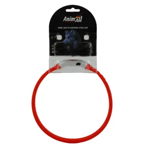 Нашийник з LED підсвічуванням AnimAll з підзарядкою USB S 40 см (червоний)