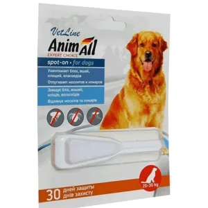 AnimAll VetLine Краплі Спот-он проти бліх та кліщів для собак від 20 до 30 кг, 6 мл