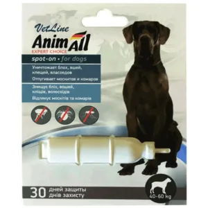 AnimAll VetLine Краплі Спот-он проти бліх та кліщів для собак від 40 до 60 кг, 10 мл