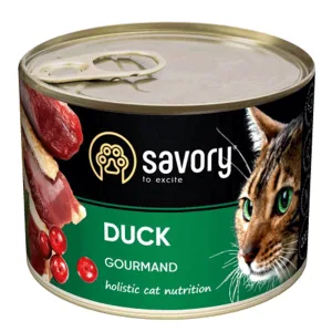Savory Вологий корм для вибагливих котів, з качкою, 200 г