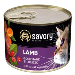Savory Вологий корм для стерилізованих котів, з ягням, 200 г