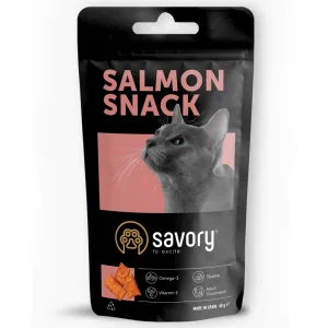 Savory Snacks Pillows Gourmand Хрумкі ласощі для вибагливих котів, подушечки з лососем, 60 г