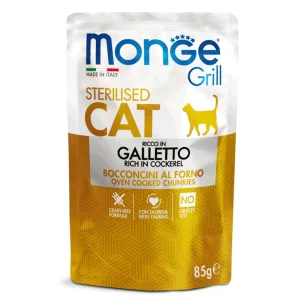 Monge Cat Grill Sterilised Вологий корм для котів, півник, 85 г