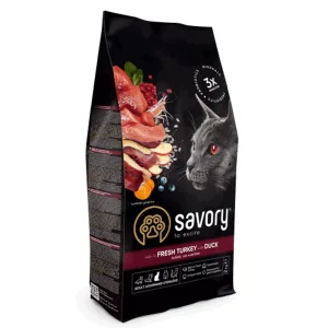 Savory Steril Fresh Сухий корм для стерилізованих котів, з індичкою та качкою, 2 кг