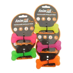 AnimAll Fun Игрушка Кость каучуковая для собак 8 см, зеленая